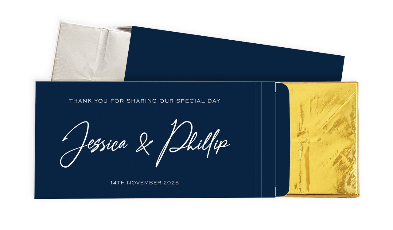 Large Names Wedding Personalised Chocolate Bar In A Box