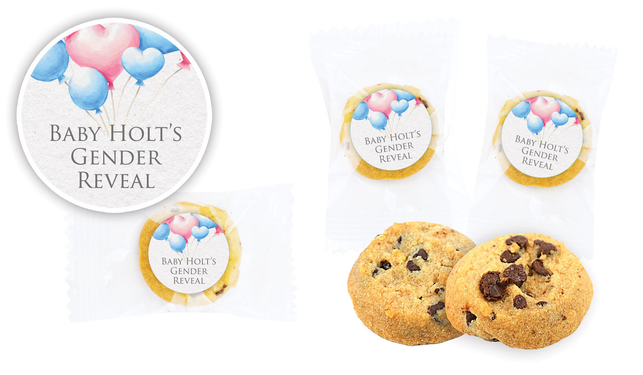 Balloons Gender Reveal Personalised Bite-Size Cookie 5g