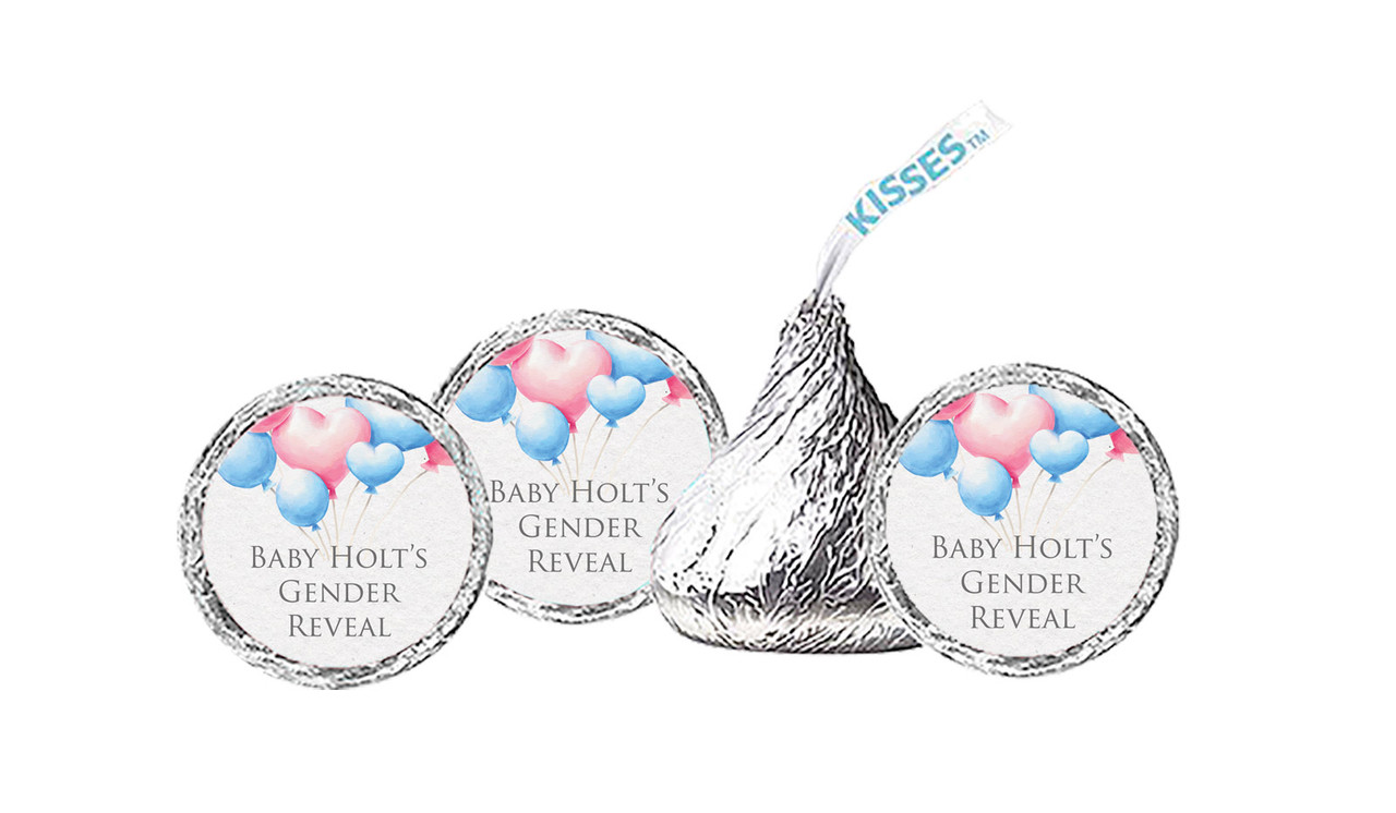 Balloons Gender Reveal Personalised Hersheys Kisses