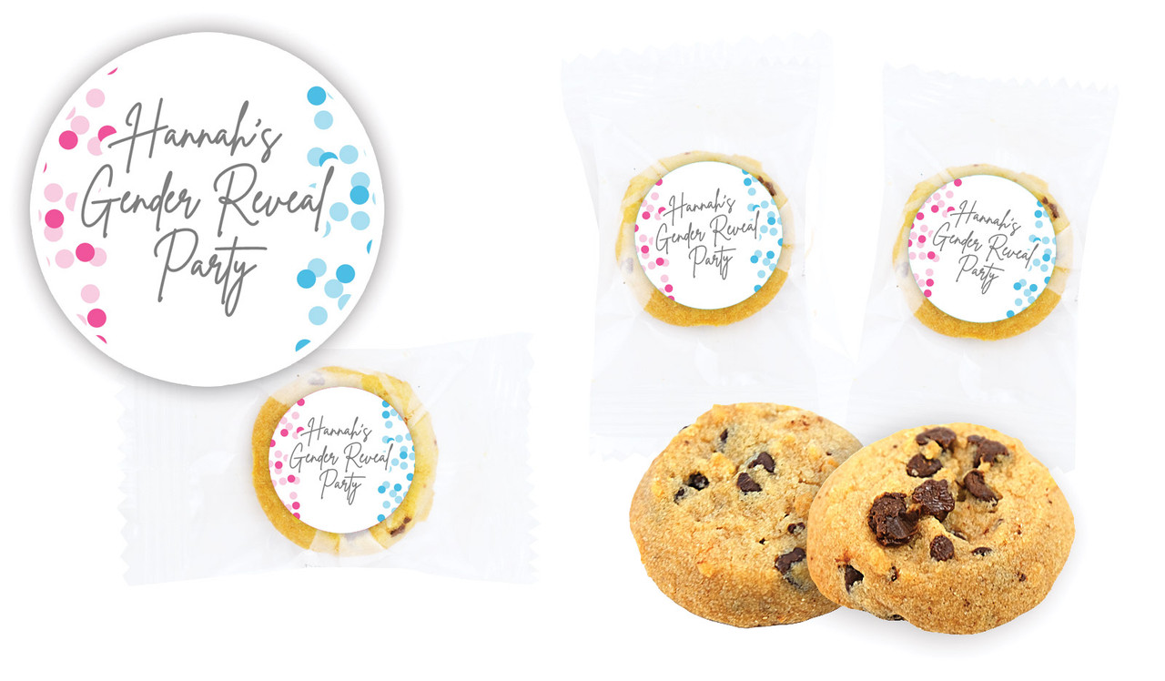 Confetti Gender Reveal Personalised Bite-Size Cookie 5g