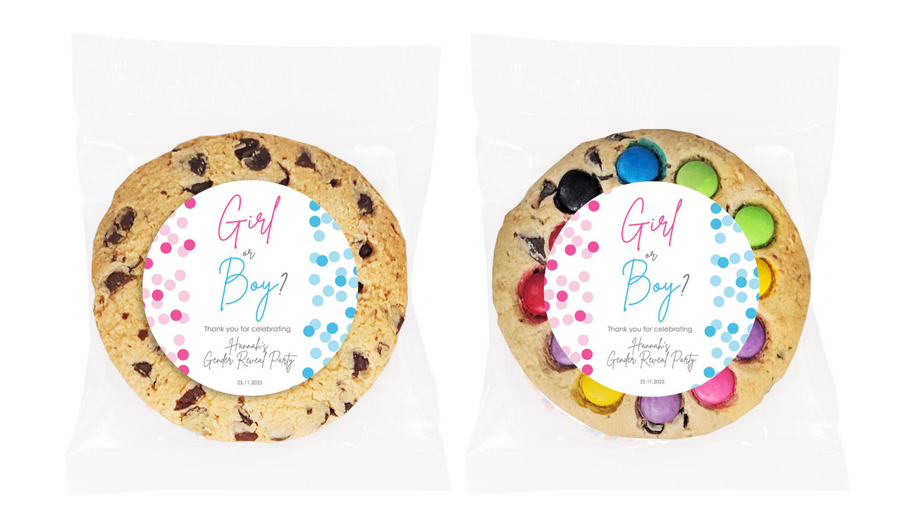 Confetti Gender Reveal Personalised Cookie