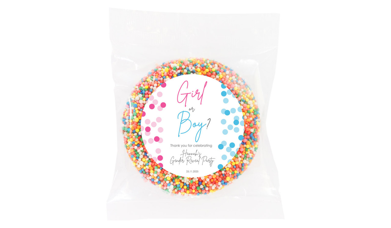 Confetti Gender Reveal Giant Chocolate Freckle