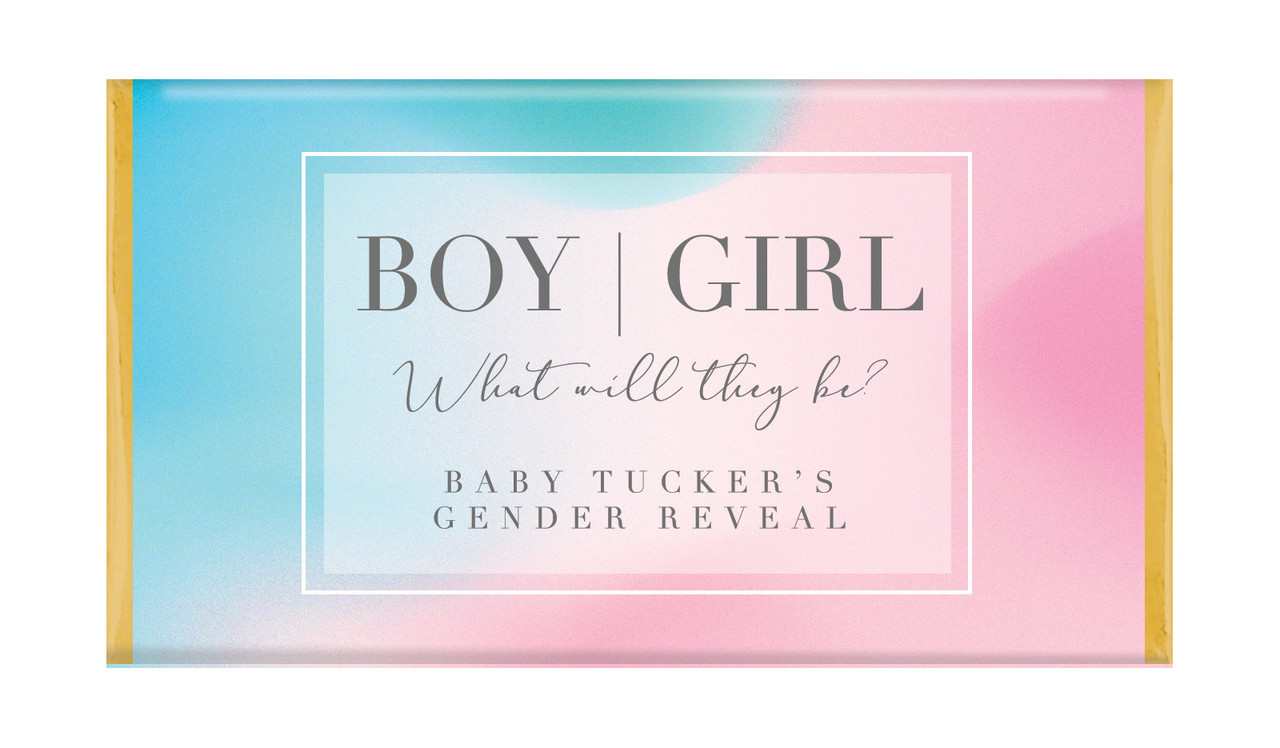 Blended Gender Reveal Personalised Chocolate Bar