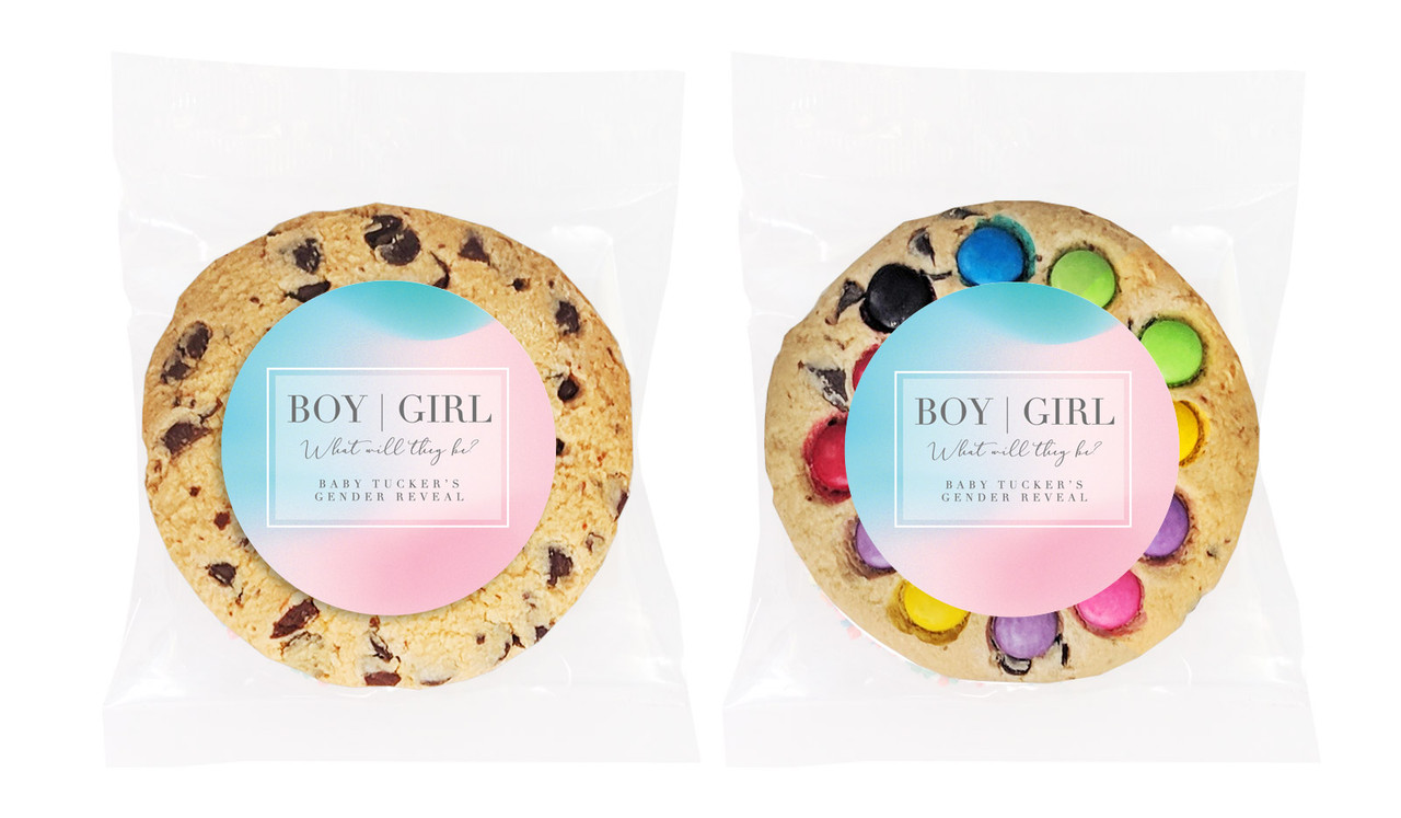 Blended Gender Reveal Personalised Cookie