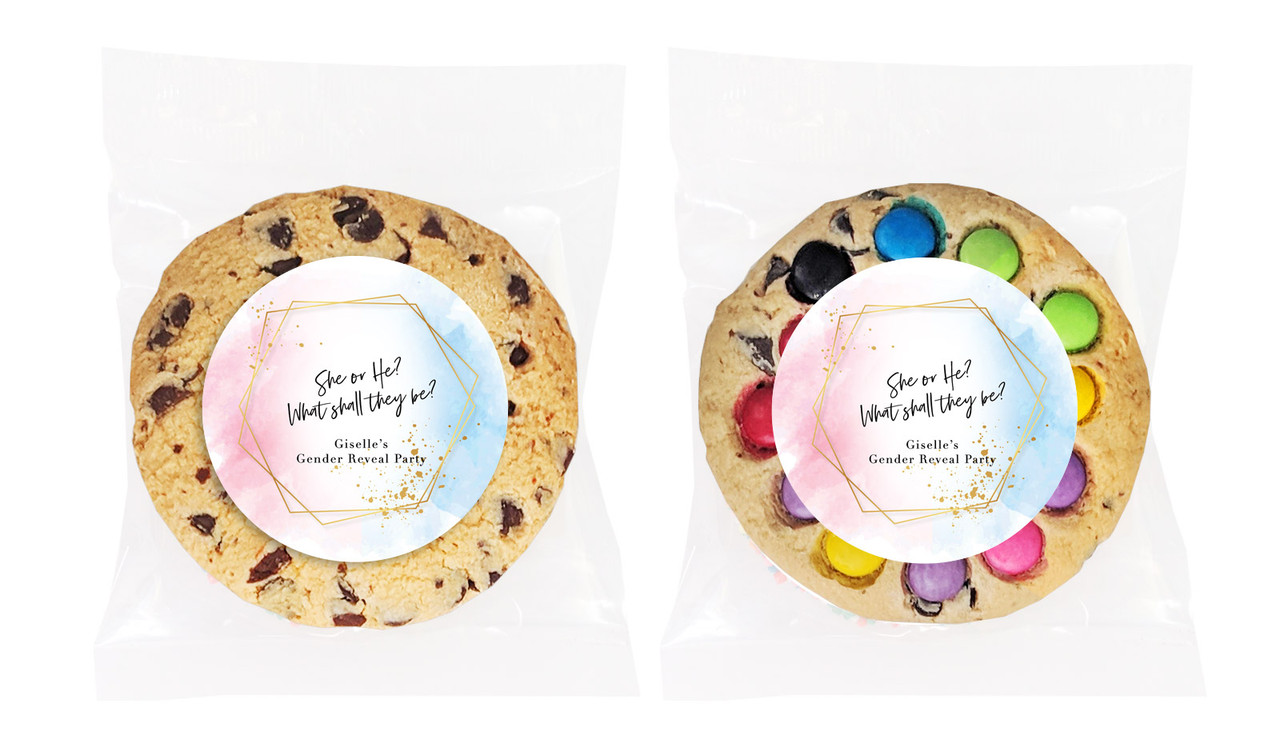 Hexagon Gender Reveal Personalised Cookie