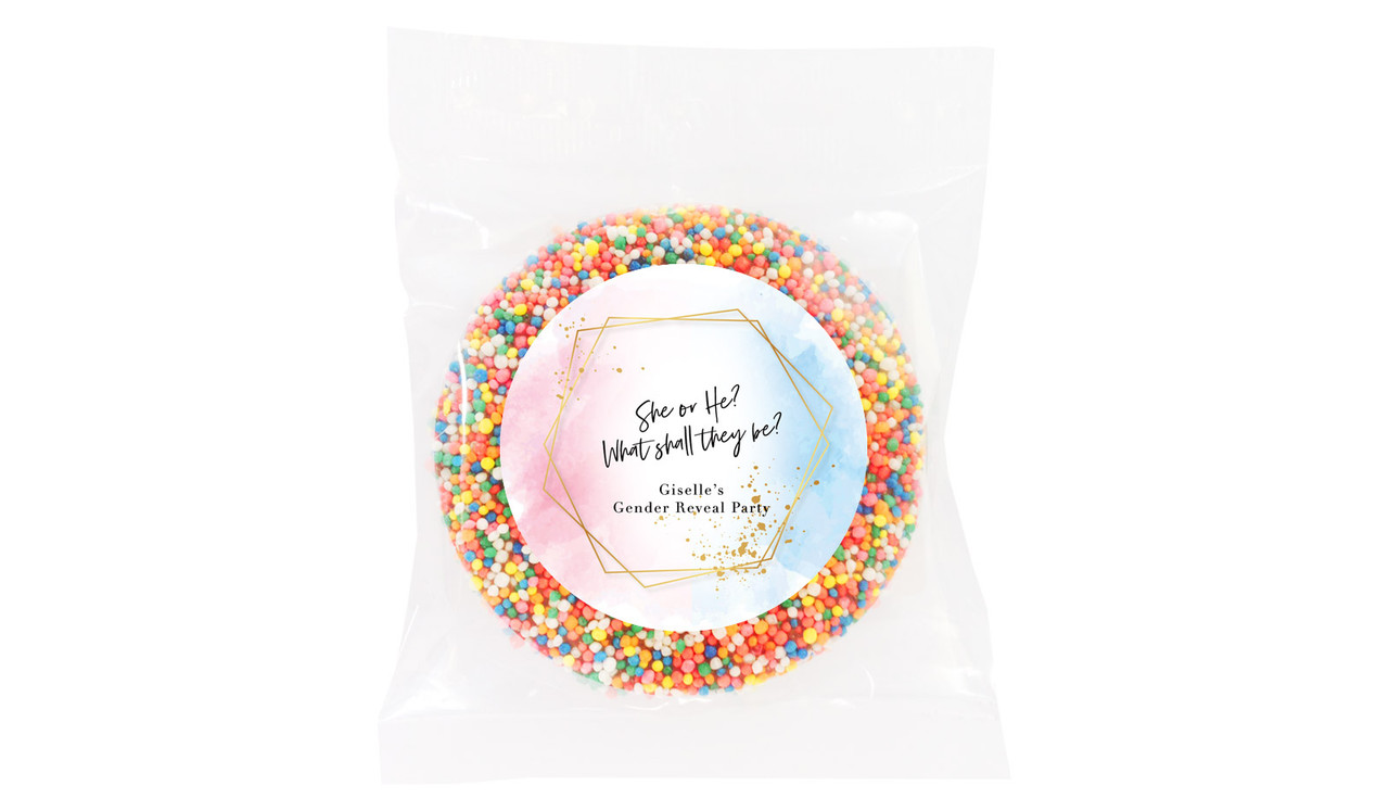 Hexagon Gender Reveal Giant Chocolate Freckle