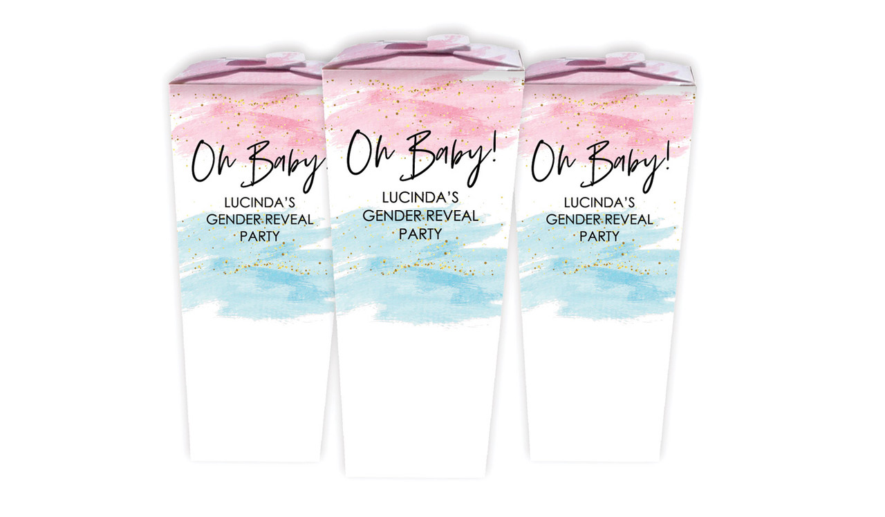 Paint Strokes Personalised Gender Reveal Chocabox Favour Boxes
