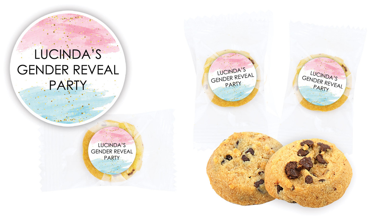 Paint Strokes Gender Reveal Personalised Bite-Size Cookie 5g