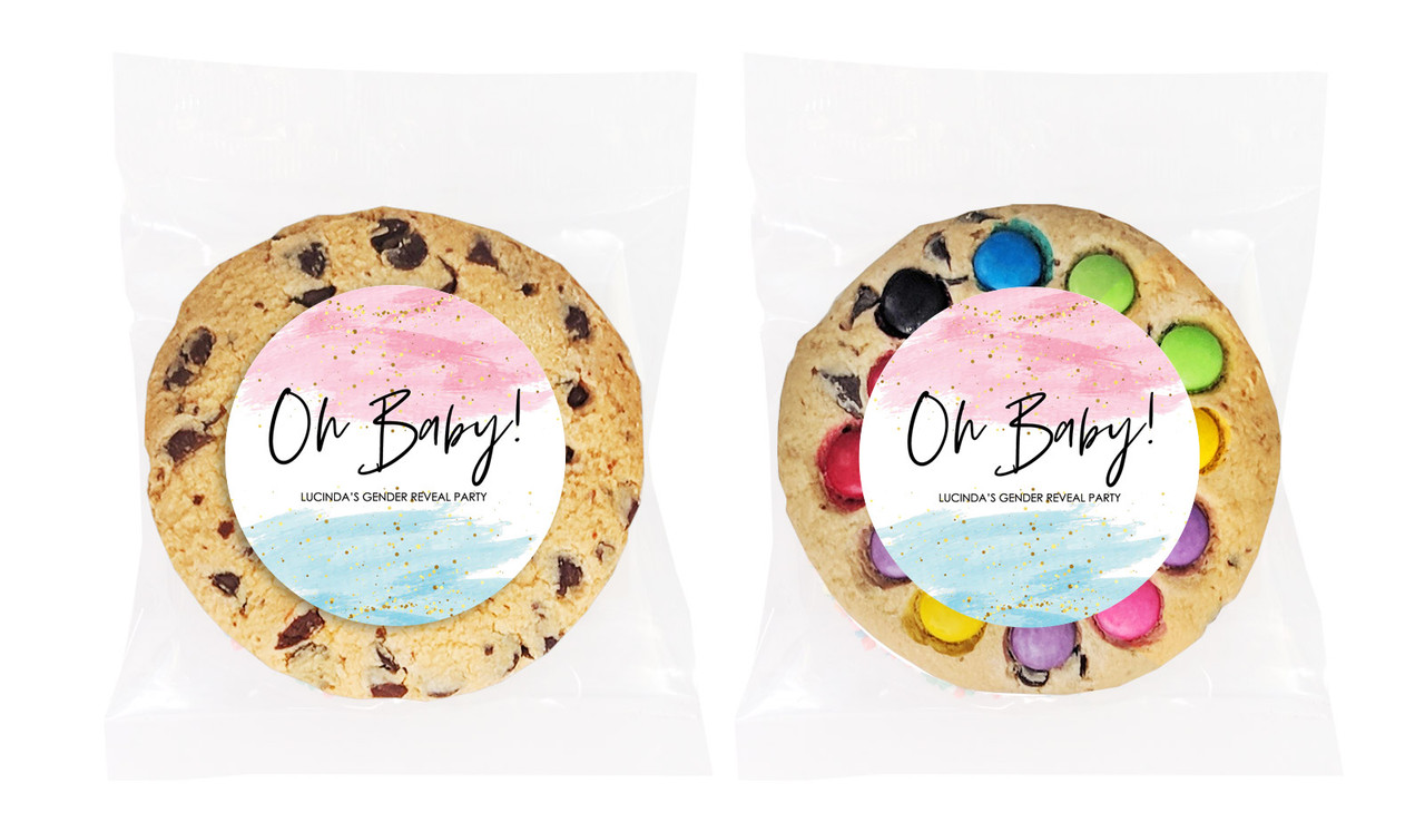 Paint Strokes Gender Reveal Personalised Cookie