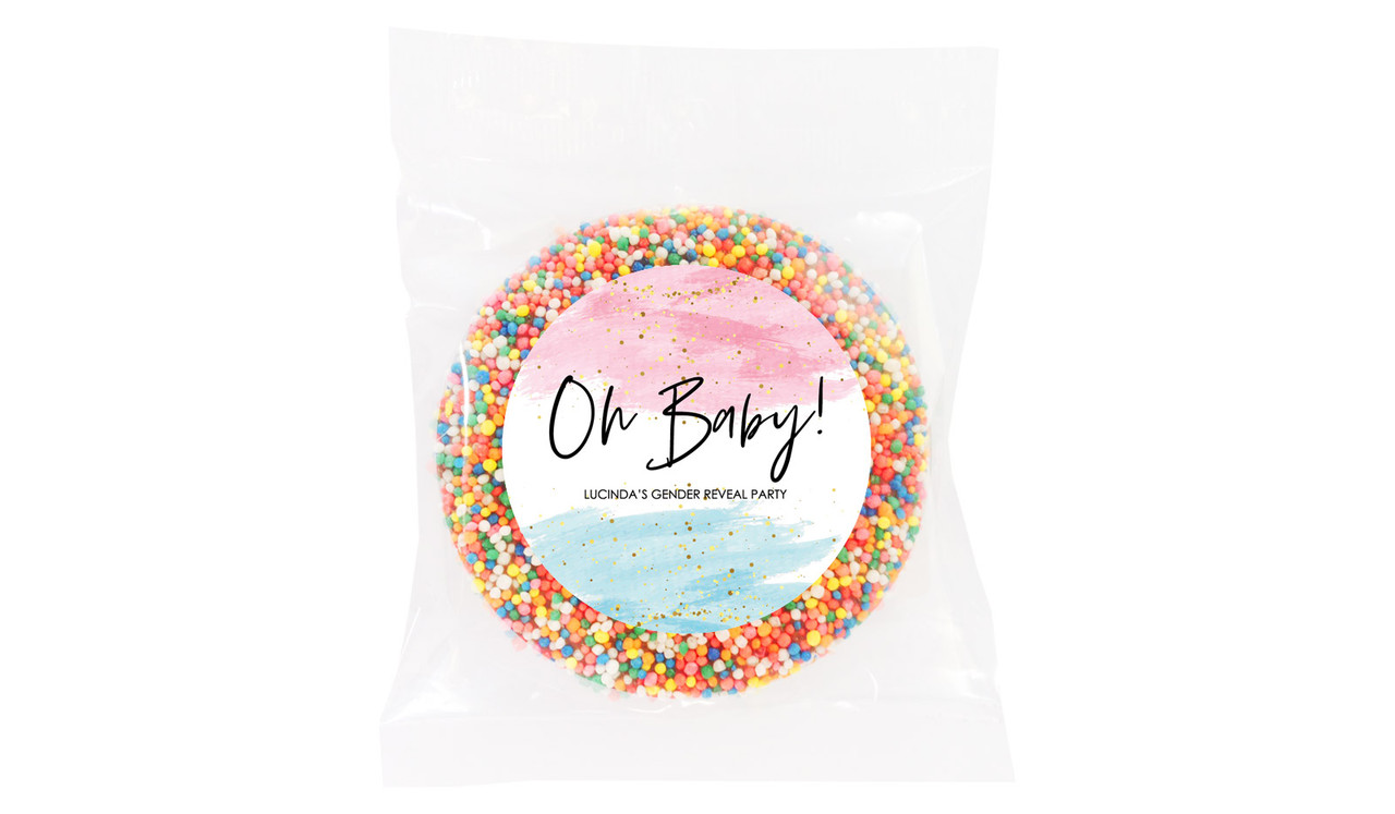 Paint Strokes Gender Reveal Giant Chocolate Freckle