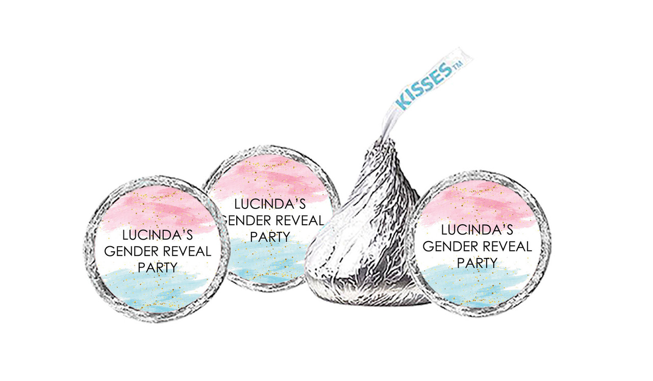 Paint Strokes Gender Reveal Personalised Hersheys Kisses