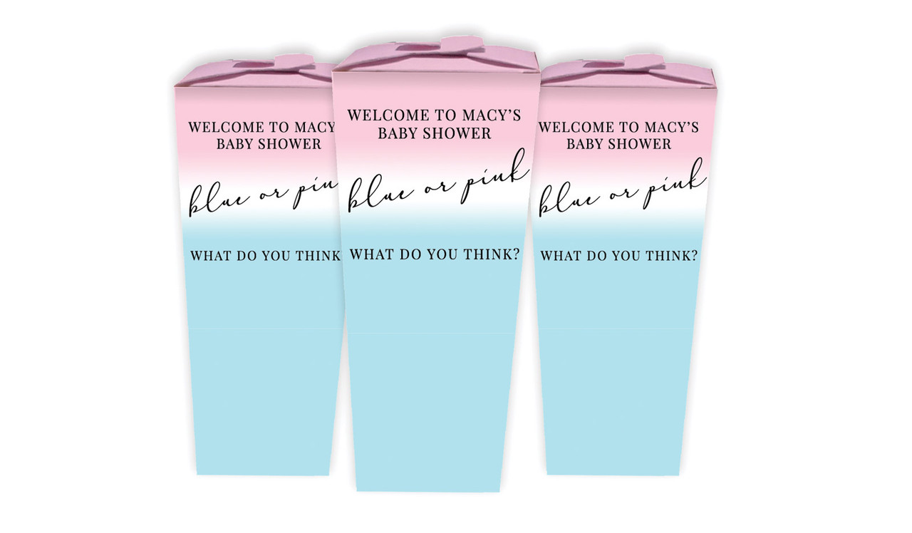 Gradient Personalised Gender Reveal Chocabox Favour Boxes