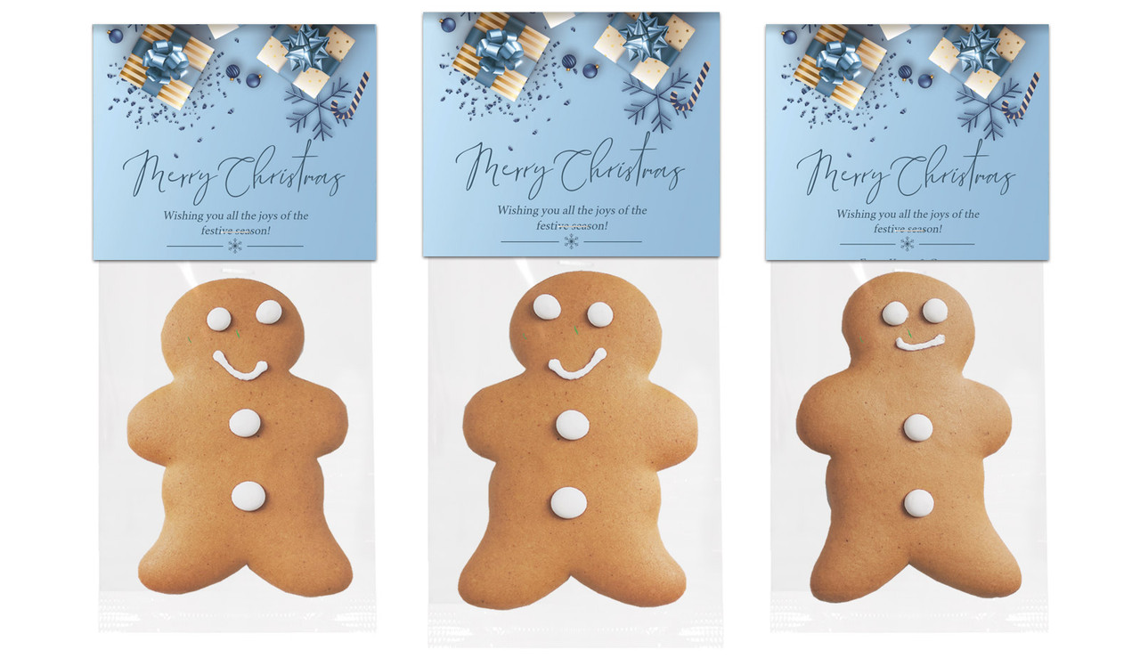 Baby Blue Christmas Gingerbread Man With Custom Topper