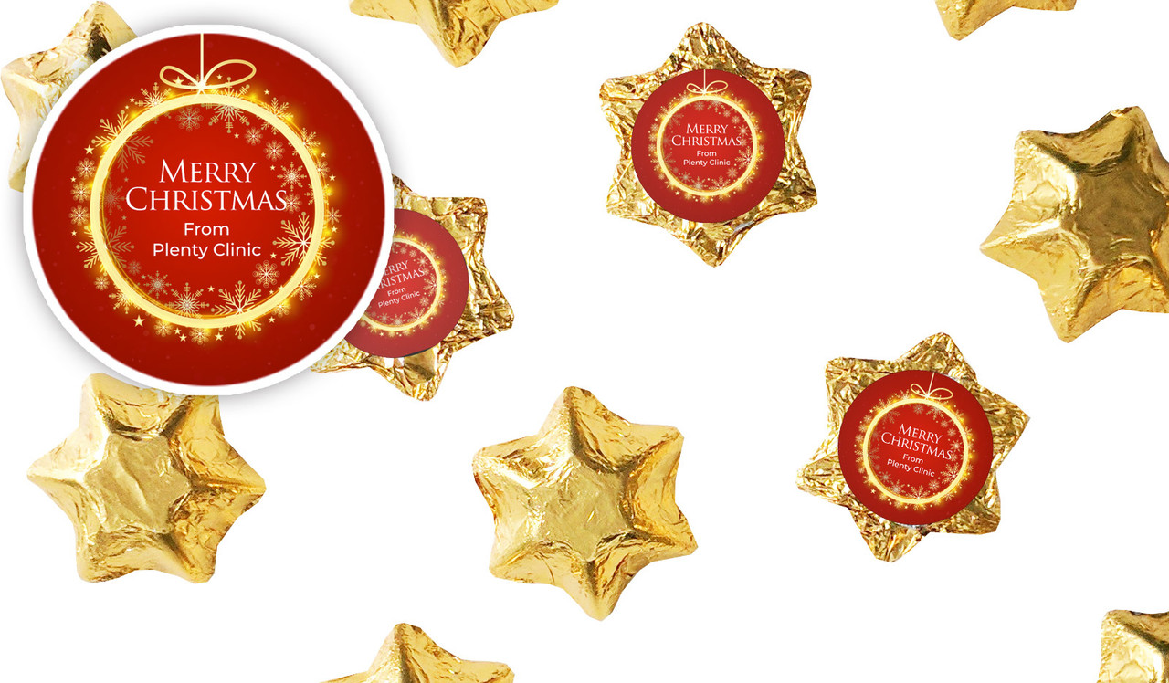 Glowing Bauble Christmas Personalised Chocolate Stars
