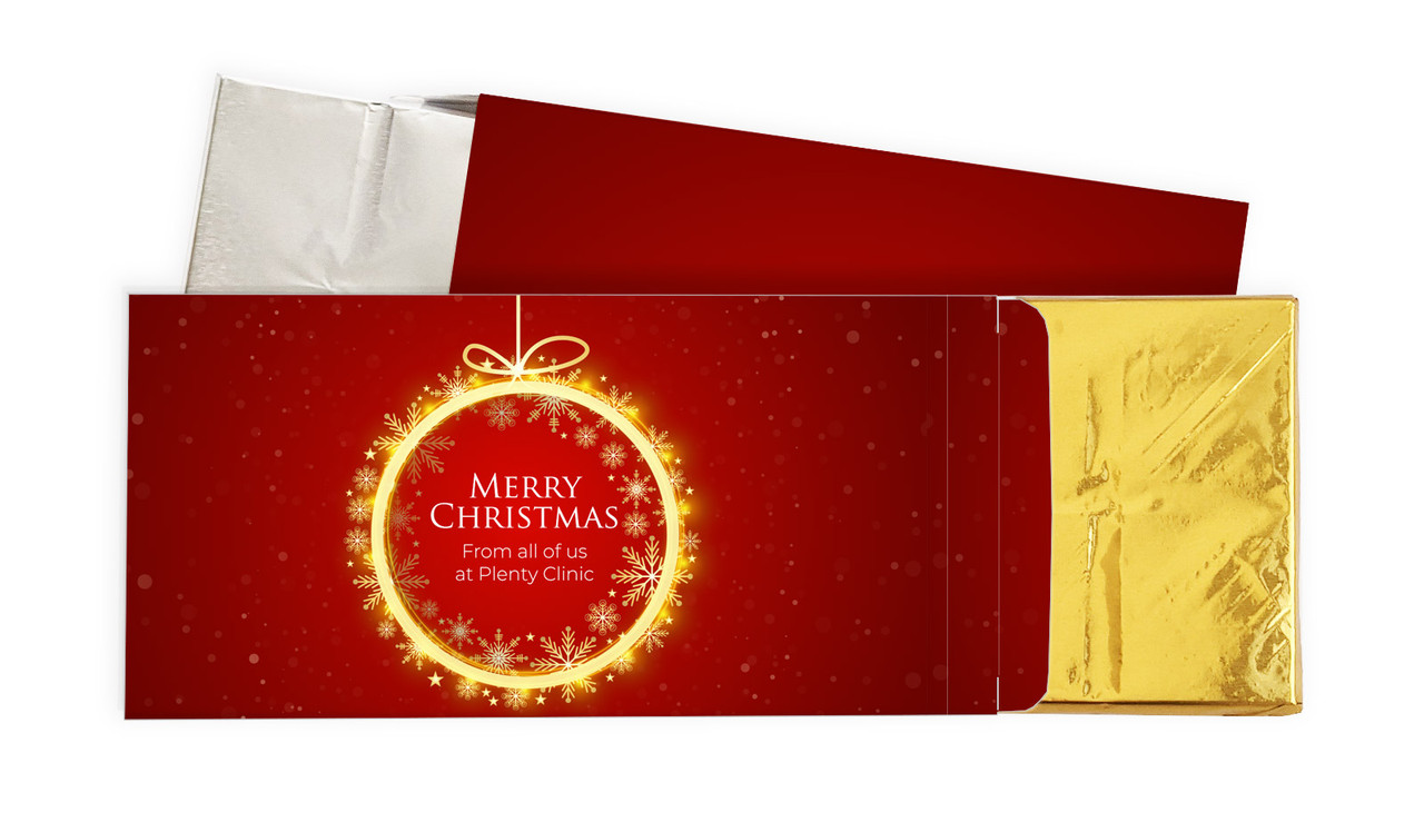 Glowing Bauble Christmas Personalised Chocolate Bar In A Box