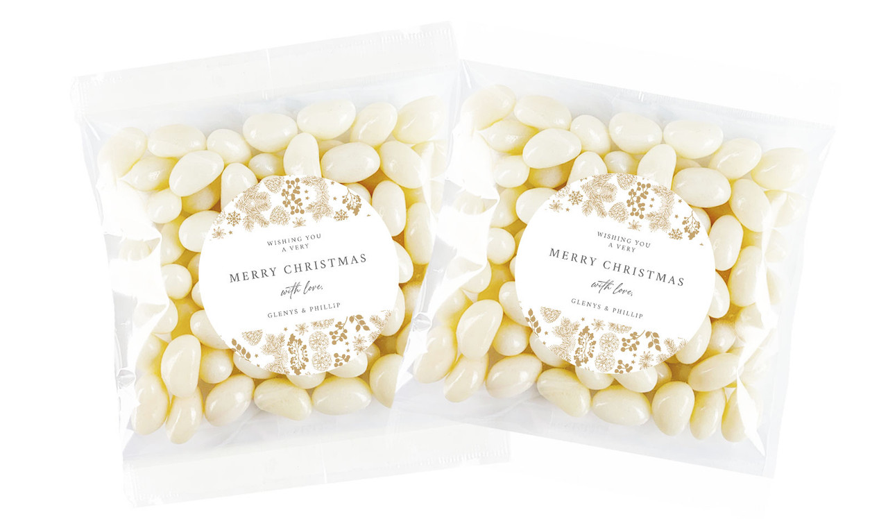 Elegant Underbrush Christmas Personalised Lolly Bag Favour