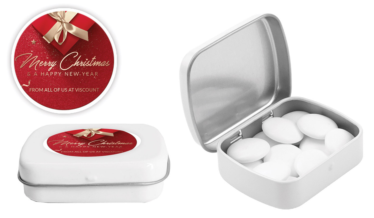 Glossy Gift Red Christmas  Personalised Mint Tin