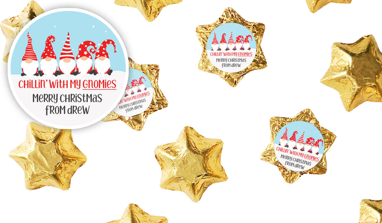 Gnomies Christmas Personalised Chocolate Stars