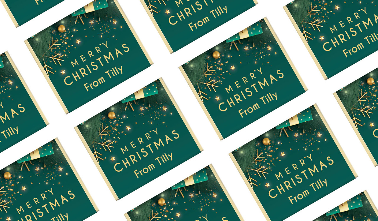 Green And Gold Gifts Christmas Mini Chocolates