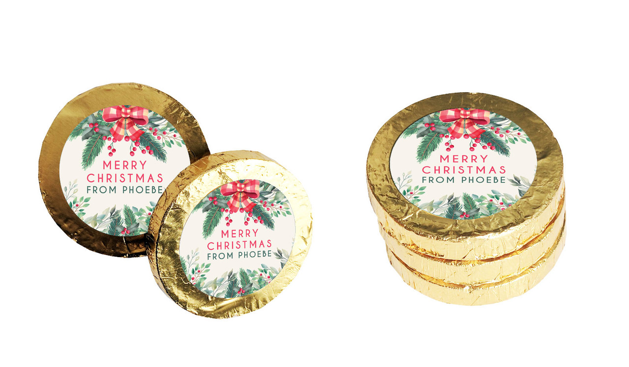Country Style Christmas Chocolate Coins (Gold Or Silver)