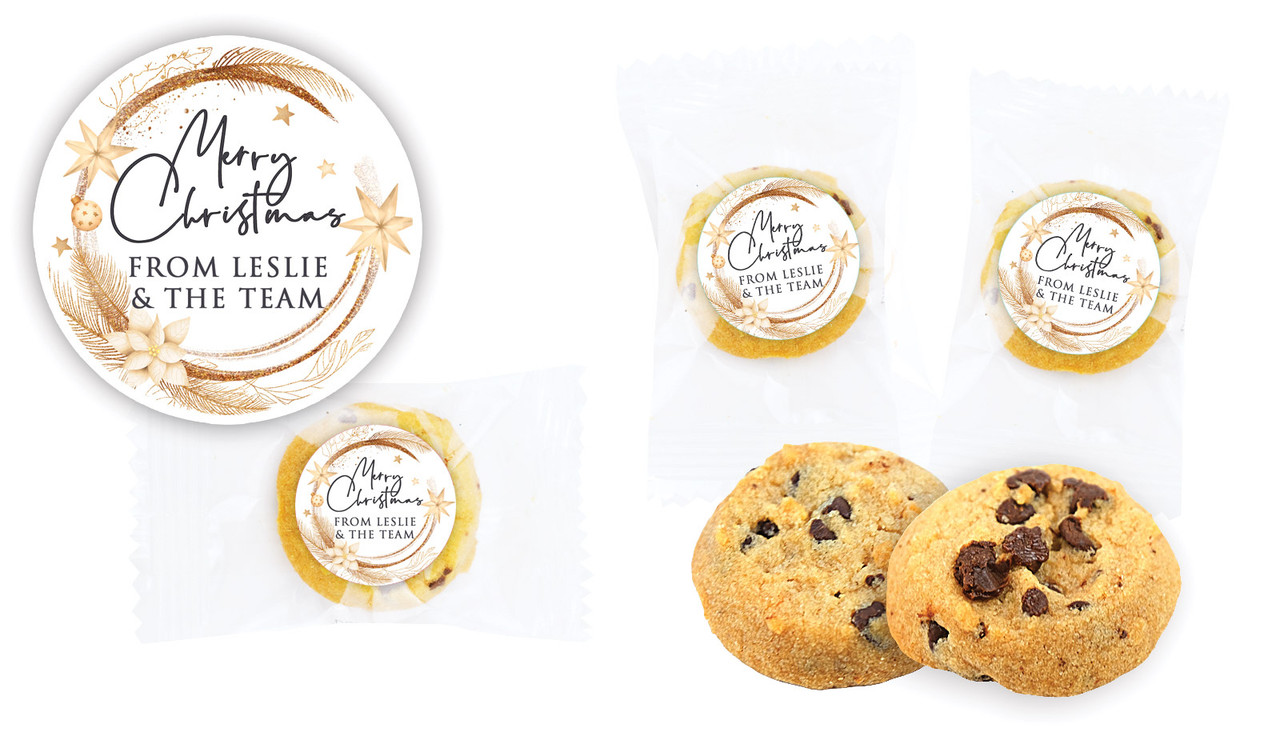 Natural Gold Christmas Bite-Size Personalised Cookie 5g