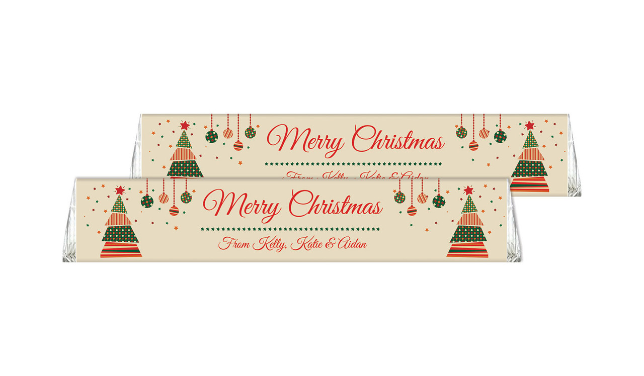 Abstract Tree Personalised Christmas Toblerone Chocolates 50g