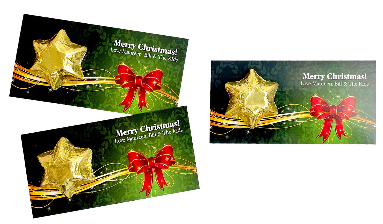 Christmas Bow Personalised Star Card