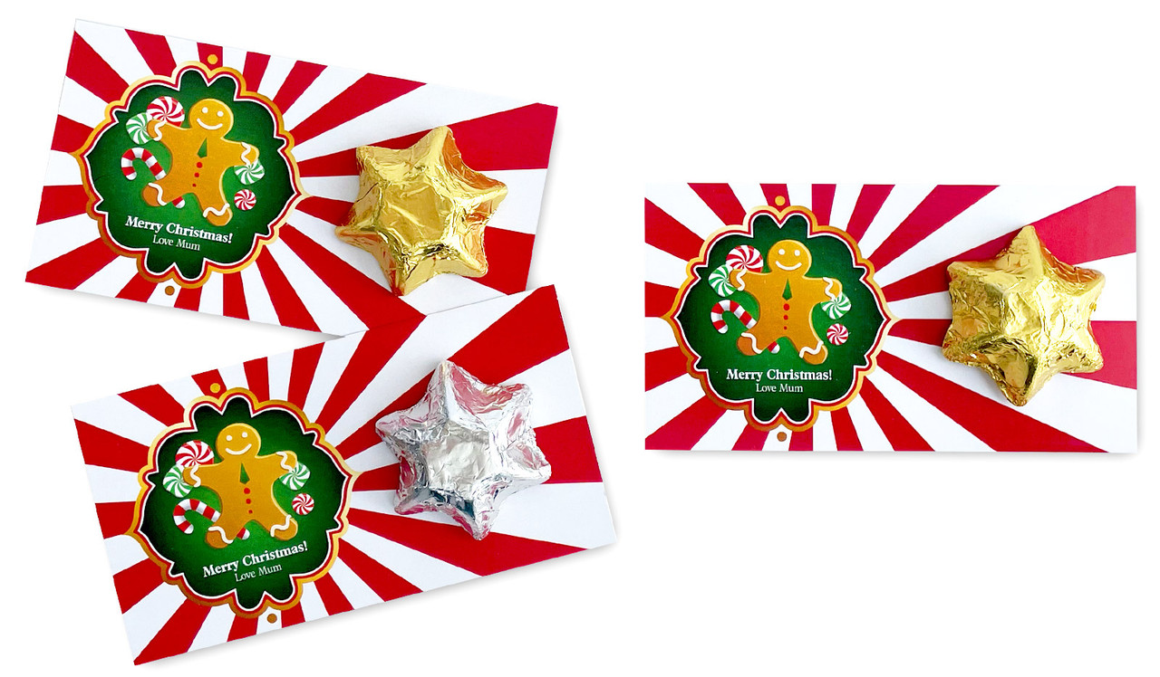 Gingerbread Man Personalised Star Card