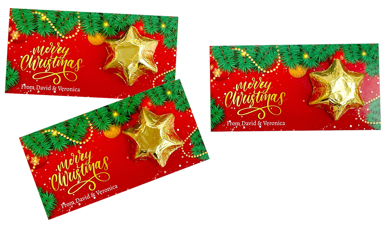 Red Festive Personalised Star Card