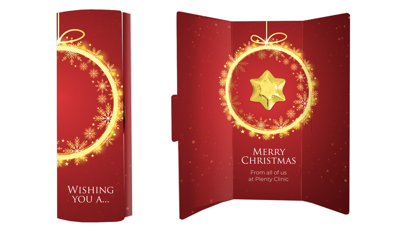 Glowing Bauble Personalised Chocolate Christmas Card