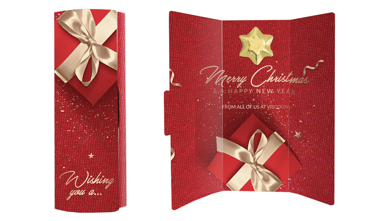 Glossy Gift Red Personalised Chocolate Christmas Card