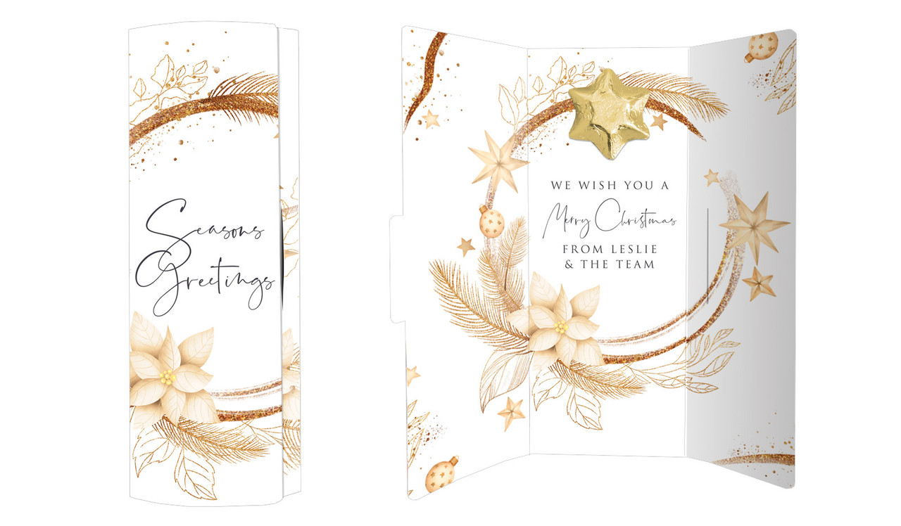 Natural Gold Gifts Personalised Chocolate Christmas Card