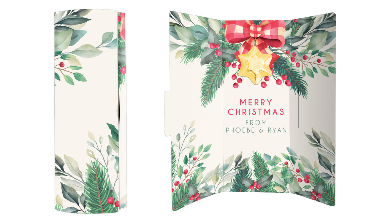 Country Style Personalised Chocolate Christmas Card