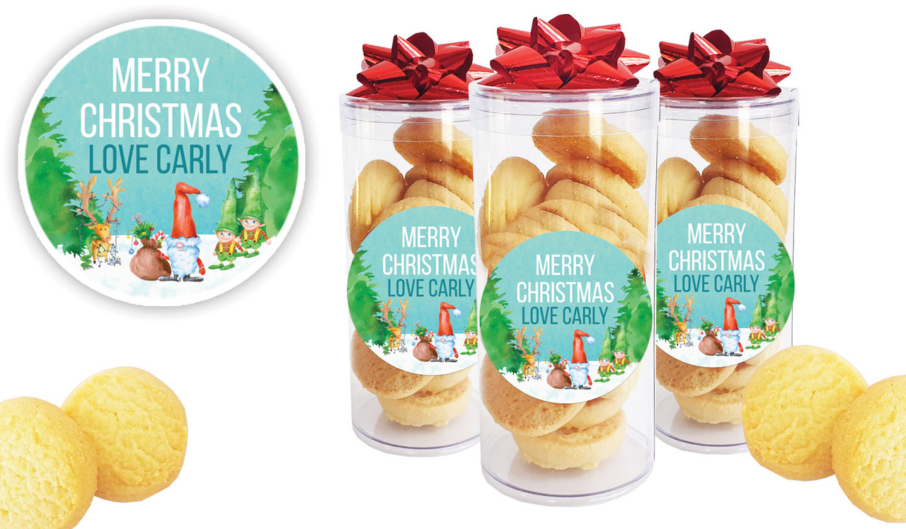 A Watercolour Christmas Personalised Shortbread Cookie Jar