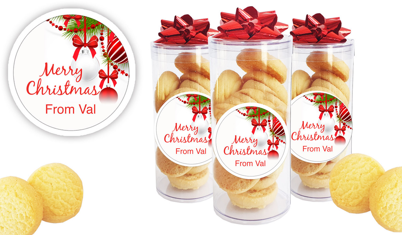 White Baubles Personalised Shortbread Cookie Jar
