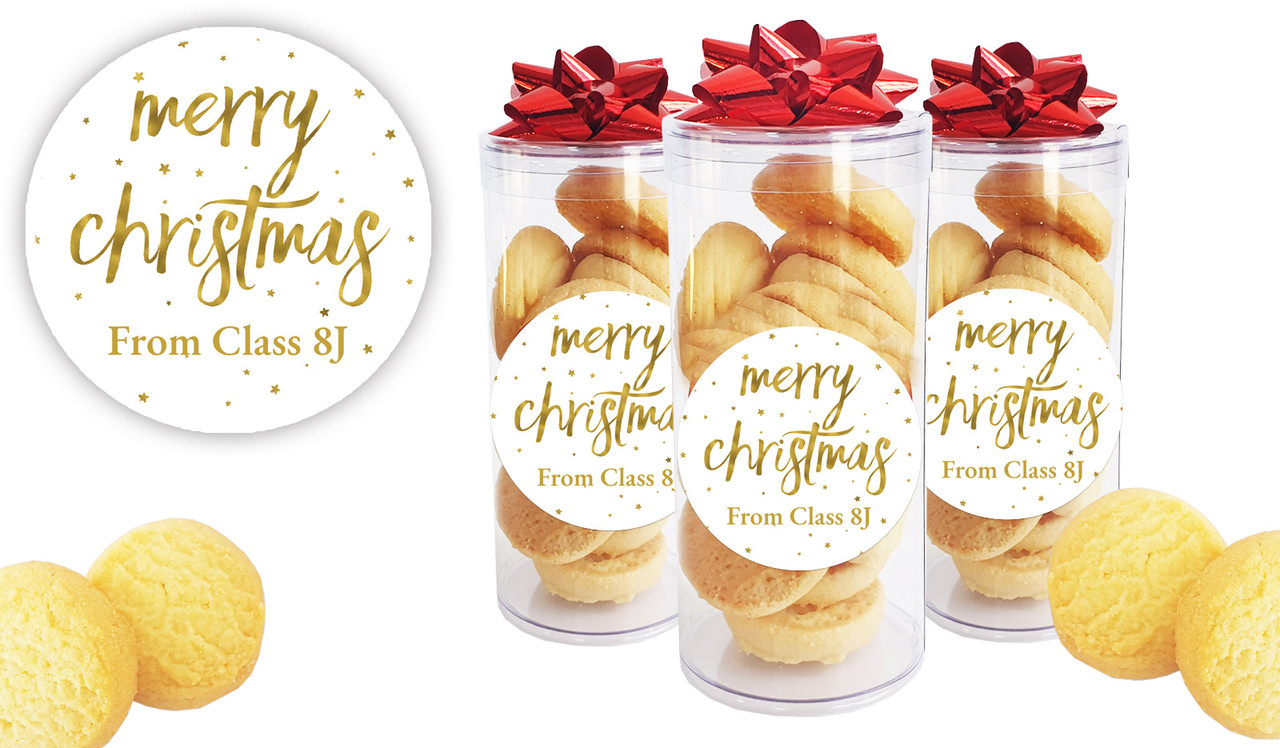 Gold Confetti Stars Personalised Shortbread Cookie Jar
