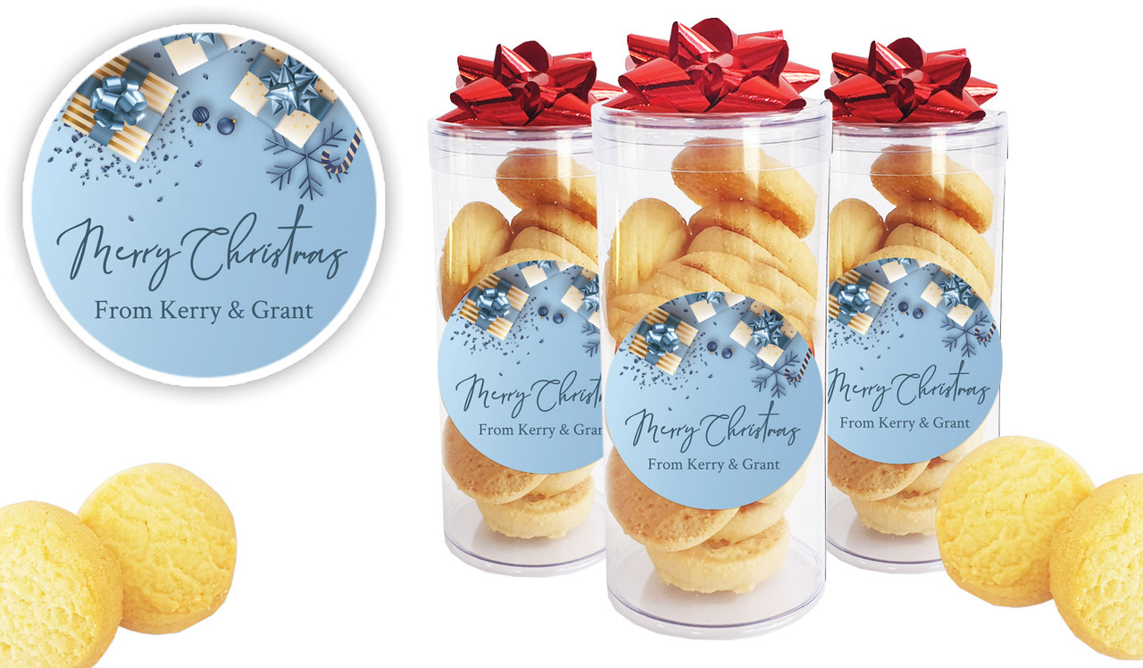 Baby Blue Personalised Shortbread Cookie Jar