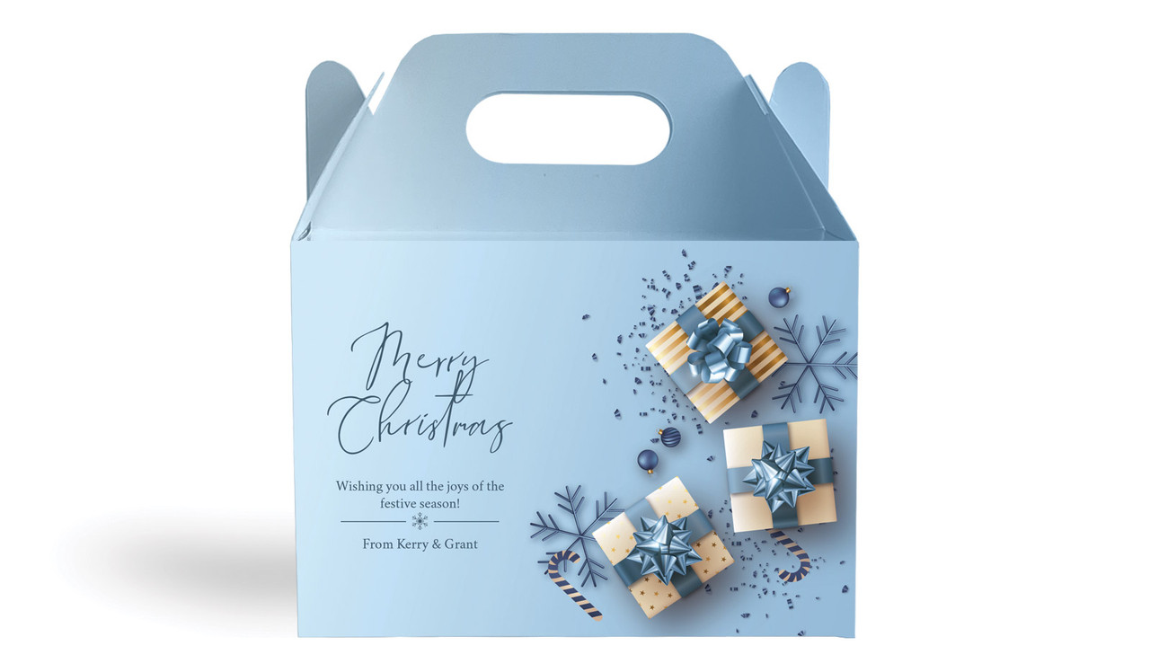 Baby Blue Personalised Gable Favour Box