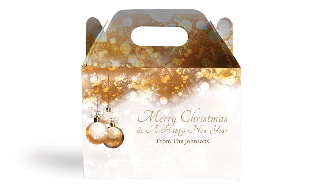 Bronzed Baubles Personalised Gable Favour Box