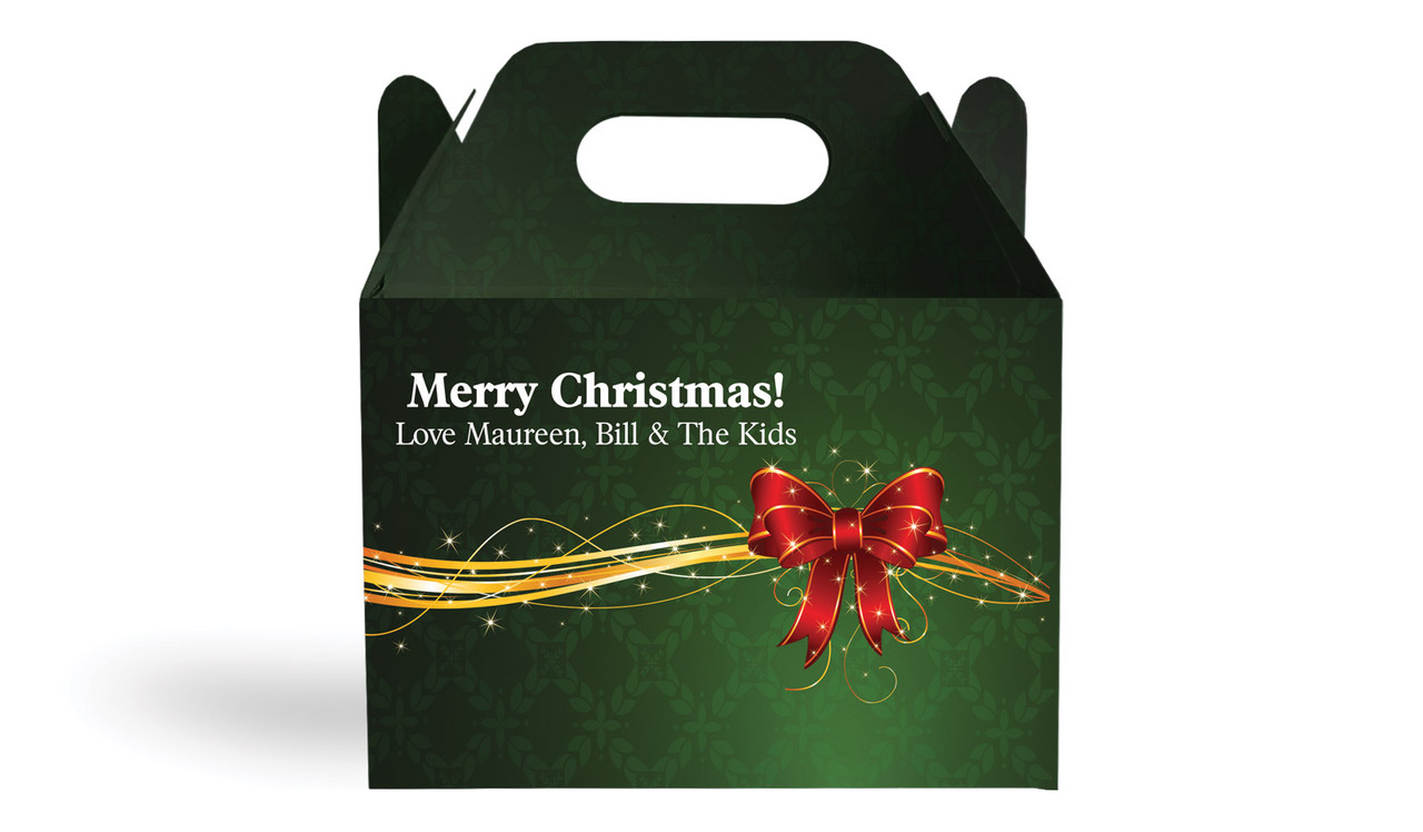 Christmas Bow Personalised Gable Favour Box