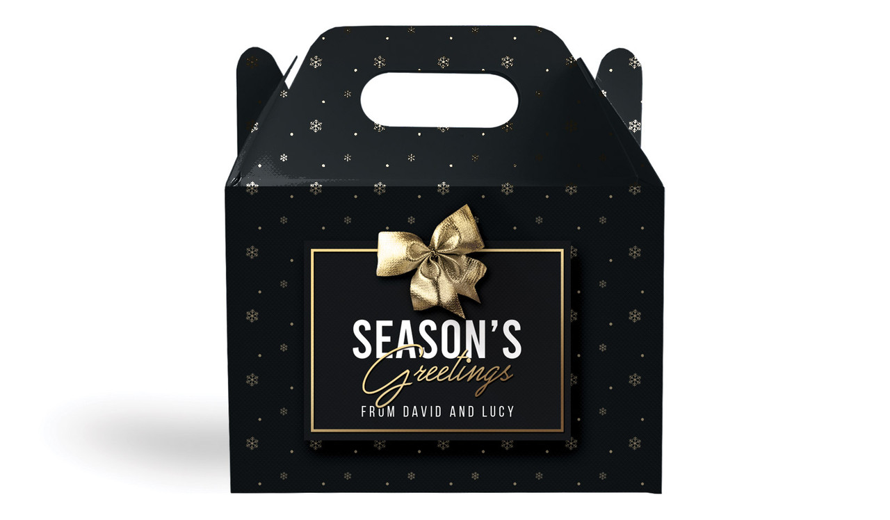 Glossy Gift Black Personalised Gable Favour Box
