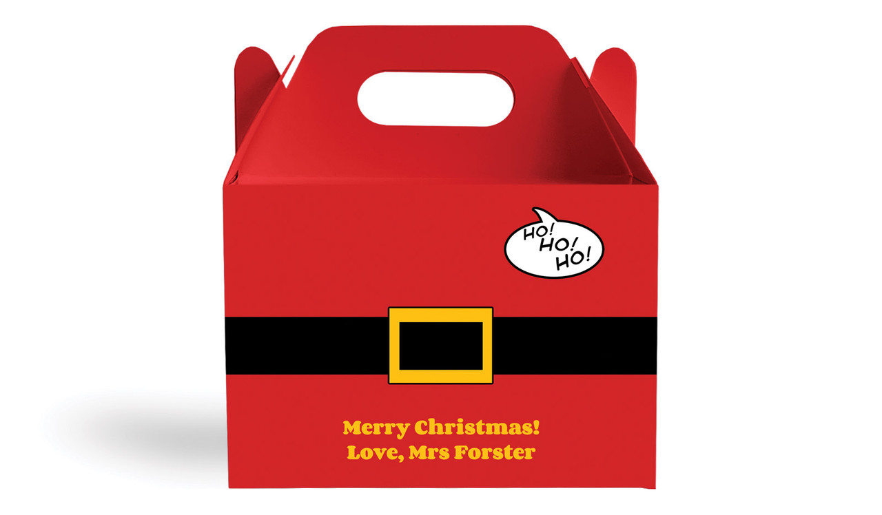 Santa Belt Personalised Gable Favour Box