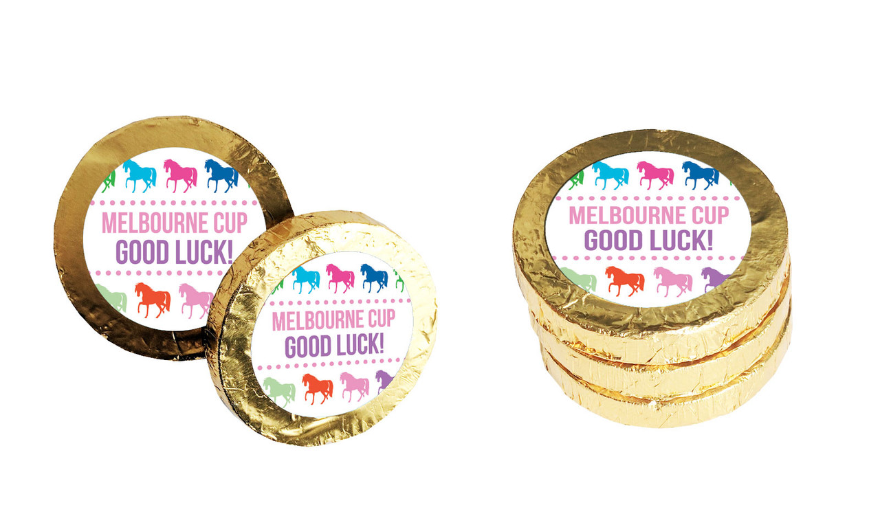 Rainbow Melbourne Cup Horse Racing Chocolate Coin