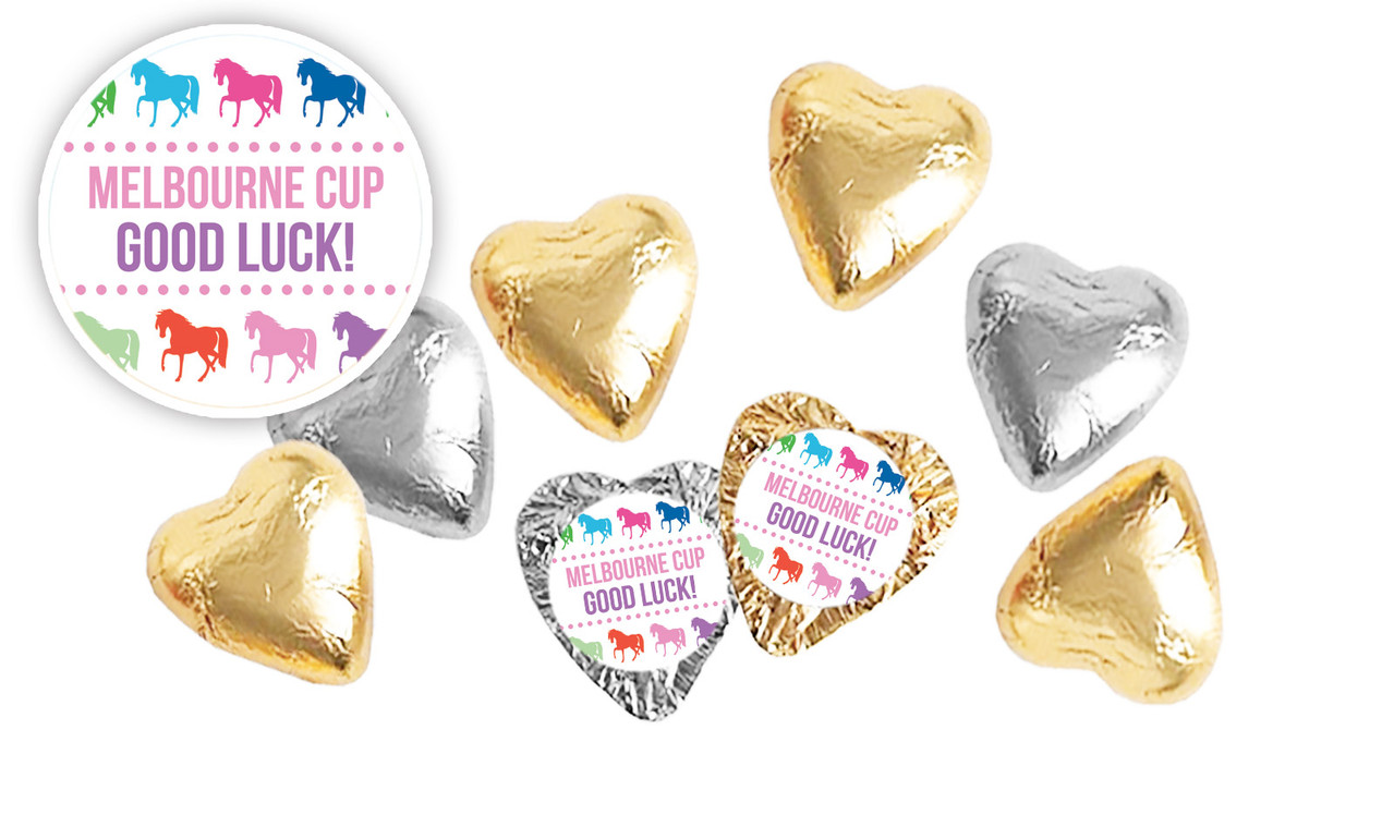 Rainbow Melbourne Cup Horse Racing Birthday Foil Chocolate Hearts