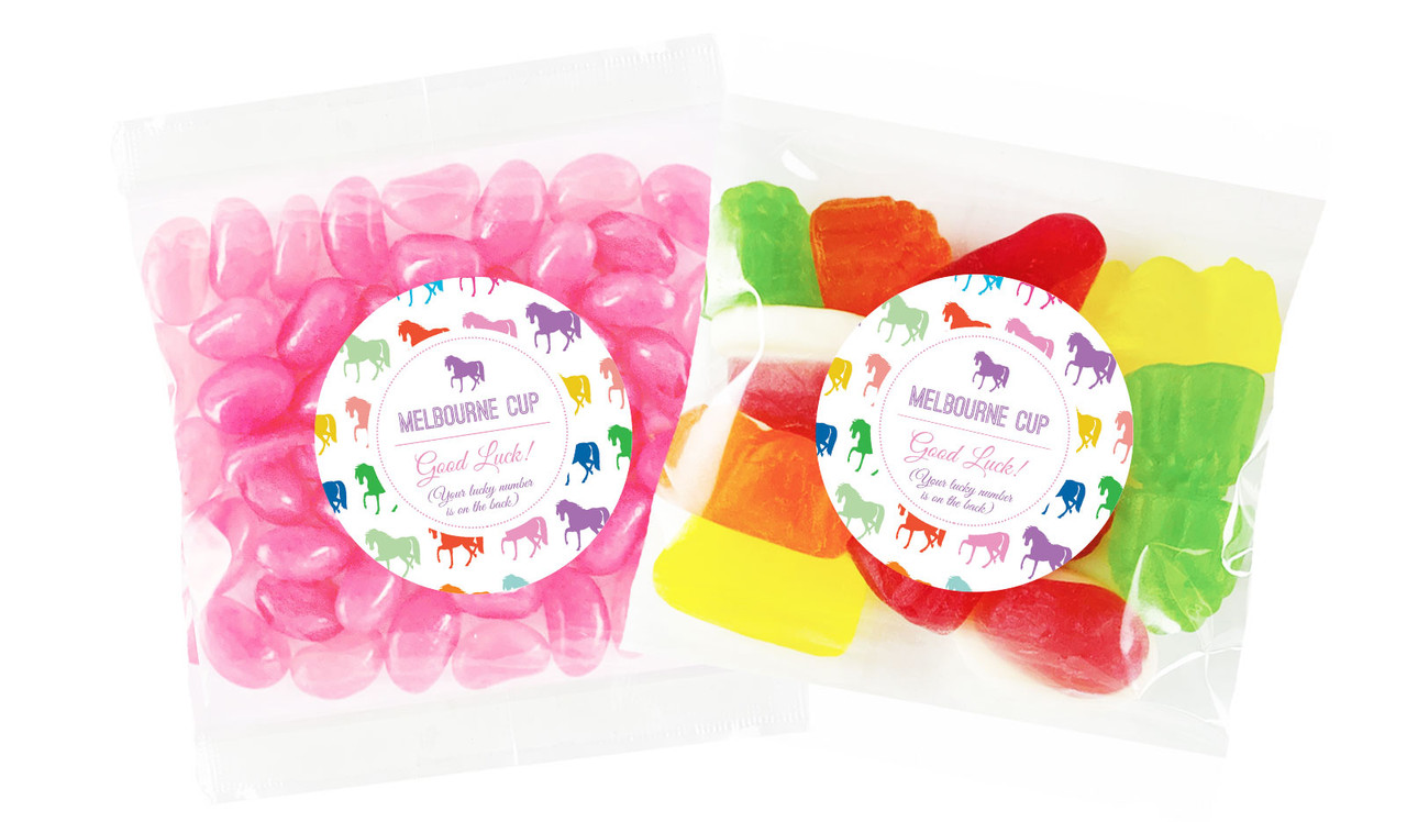 Rainbow Melbourne Cup Horse Racing Lolly Bag (Choice Of Fillings)