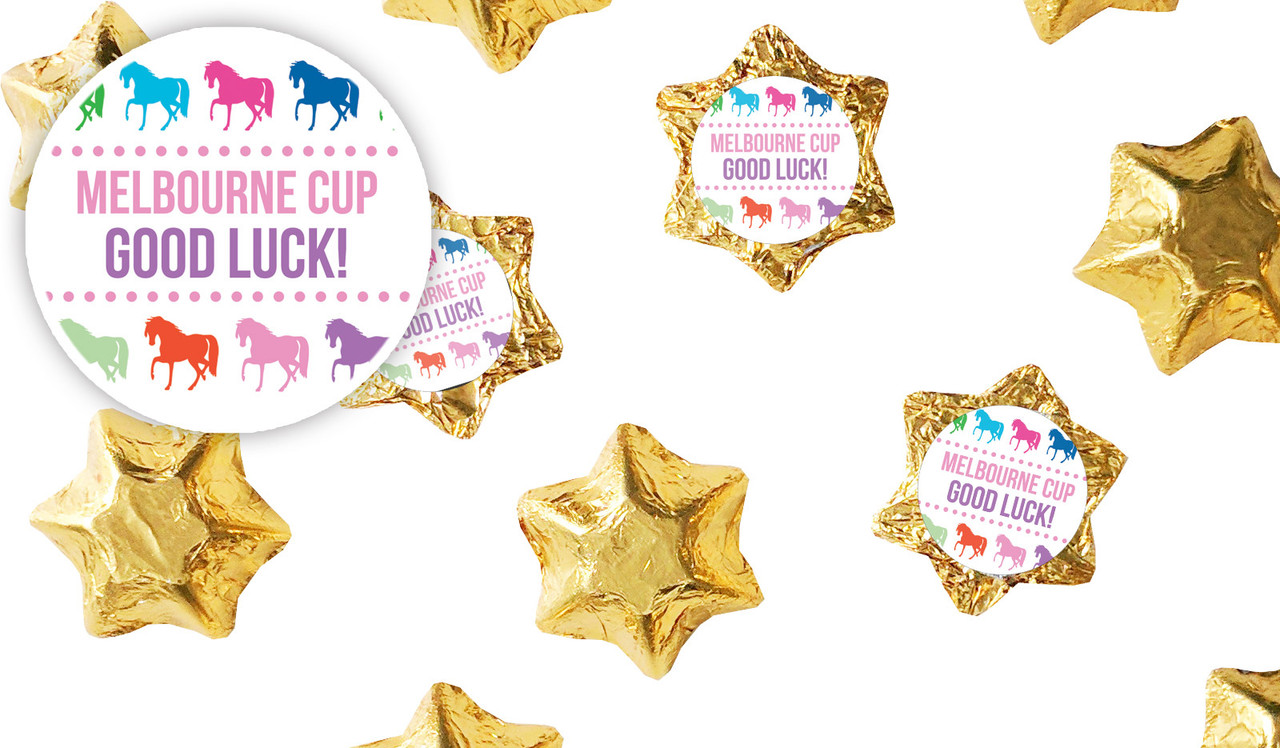 Rainbow Horse Racing Personalised Chocolate Stars