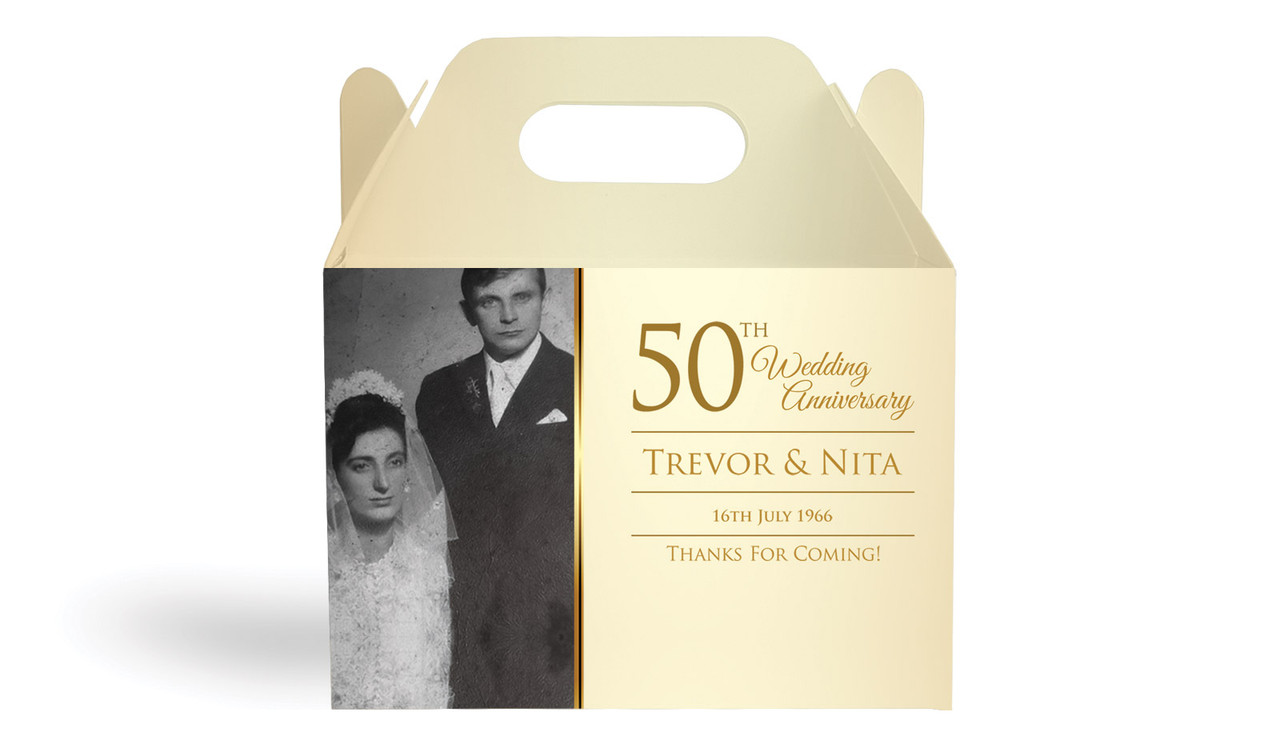 Add A Photo Anniversary Personalised Gable Favour Box