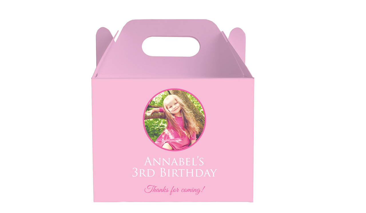 Add A Photo Girls Kids Party Personalised Gable Favour Box