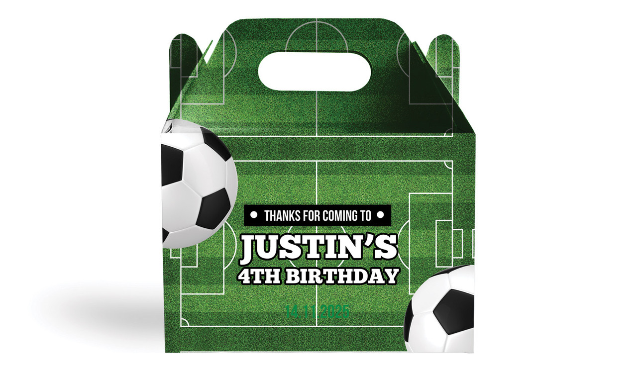 Soccer Kids Party Personalised Gable Favour Box