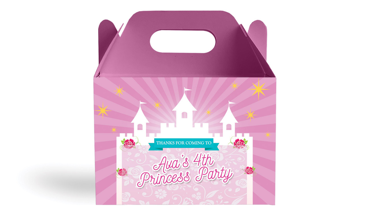 Princess Castle Kids Party Personalised Gable Favour Box